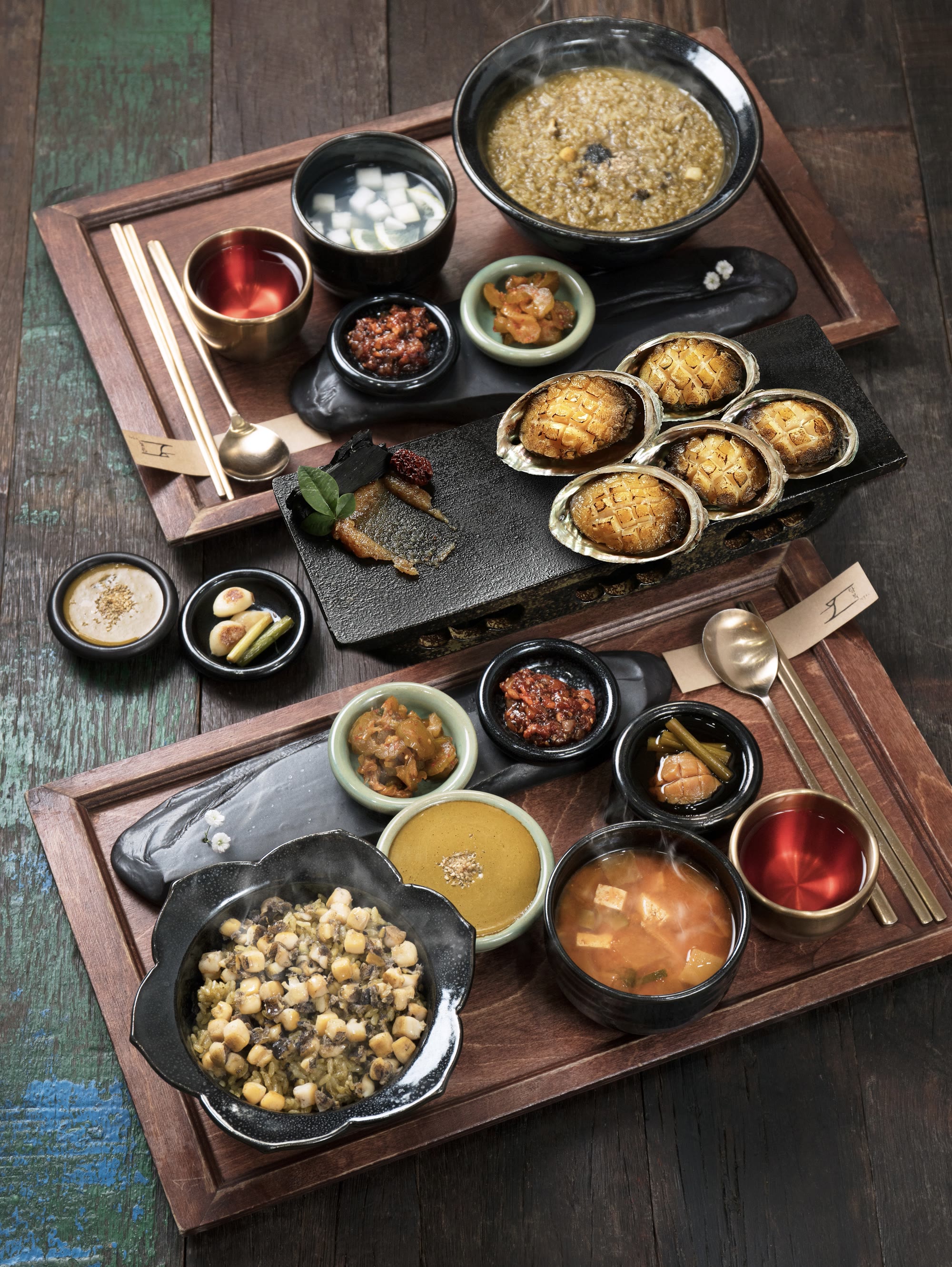 탐복 광교점 전복 한상차림, 정갈하게 차린 대접 상
